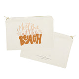 Meet Me At The Beach Cotton Canvas Cosmetic Bag