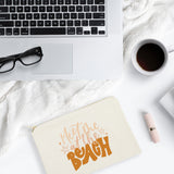 Meet Me At The Beach Cotton Canvas Cosmetic Bag