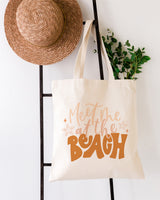 Meet Me At The Beach Cotton Canvas Tote Bag
