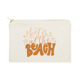 Meet Me At The Beach Cotton Canvas Cosmetic Bag