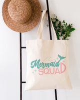 Mermaid Squad Cotton Canvas Tote Bag