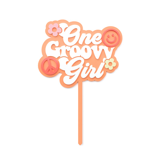 One Groovy Girl Acrylic Cake Topper