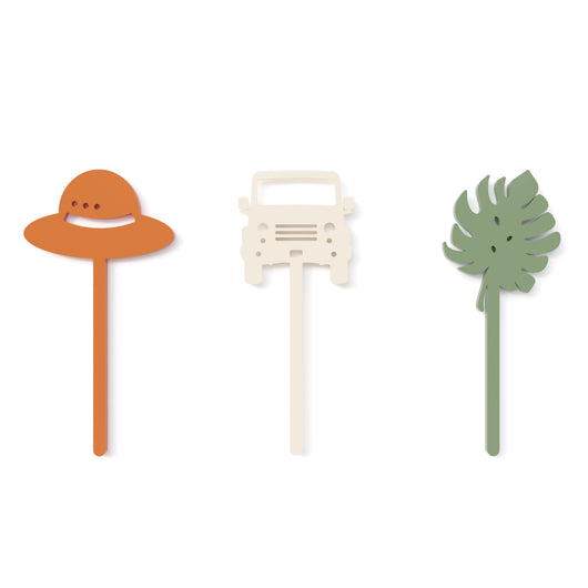 Safari Acrylic Cupcake Toppers, Set of 12