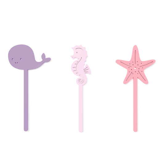 Under the Sea Baby Girl Acrylic Cupcake Toppers, Set of 12