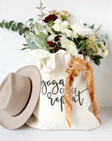 Yoga, Coffee and Repeat Gym Cotton Canvas Tote Bag - The Cotton and Canvas Co.