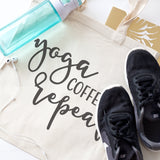 Yoga, Coffee and Repeat Gym Cotton Canvas Tote Bag - The Cotton and Canvas Co.