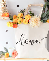 Love Cotton Canvas Tote Bag - The Cotton and Canvas Co.