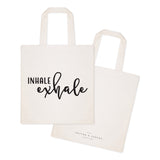 Inhale and Exhale Cotton Canvas Tote Bag - The Cotton and Canvas Co.