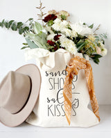 Sandy Shoes and Salty Kisses Cotton Canvas Tote Bag - The Cotton and Canvas Co.