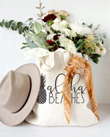 Aloha Beaches Cotton Canvas Tote Bag - The Cotton and Canvas Co.