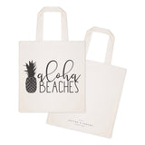 Aloha Beaches Cotton Canvas Tote Bag - The Cotton and Canvas Co.