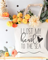 I Lost My Heart to the Sea Cotton Canvas Tote Bag - The Cotton and Canvas Co.