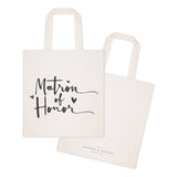 Matron of Honor Wedding Cotton Canvas Tote Bag - The Cotton and Canvas Co.