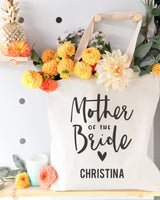 Mother of the Bride Personalized Wedding Cotton Canvas Tote Bag - The Cotton and Canvas Co.
