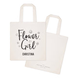 Flower Girl Personalized Wedding Cotton Canvas Tote Bag - The Cotton and Canvas Co.