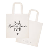 Best Maid of Honor Ever Wedding Cotton Canvas Tote Bag - The Cotton and Canvas Co.
