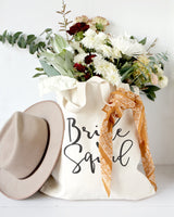 Bride Squad Wedding Cotton Canvas Tote Bag - The Cotton and Canvas Co.