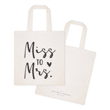 Miss to Mrs. Wedding Cotton Canvas Tote Bag - The Cotton and Canvas Co.