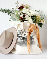 Los Angeles Cityscape Cotton Canvas Tote Bag - The Cotton and Canvas Co.