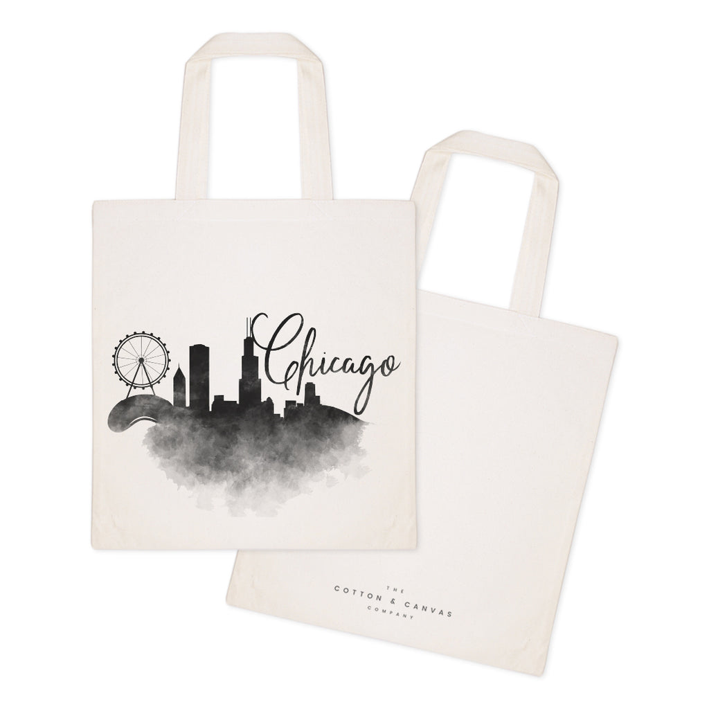 Chicago Cityscape Cotton Canvas Tote Bag