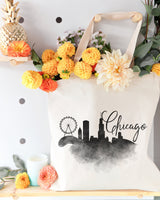 Chicago Cityscape Cotton Canvas Tote Bag - The Cotton and Canvas Co.