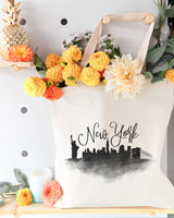 New York Cityscape Cotton Canvas Tote Bag - The Cotton and Canvas Co.