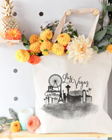Las Vegas Cityscape Cotton Canvas Tote Bag - The Cotton and Canvas Co.