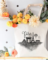 Paris Cityscape Cotton Canvas Tote Bag - The Cotton and Canvas Co.