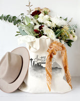 Seattle Cityscape Cotton Canvas Tote Bag - The Cotton and Canvas Co.