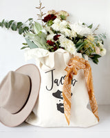 Personalized Name Pirate Cotton Canvas Tote Bag - The Cotton and Canvas Co.