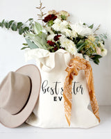 Best Sister Ever Cotton Canvas Tote Bag - The Cotton and Canvas Co.