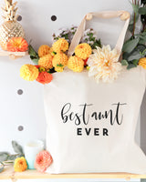 Best Aunt Ever Cotton Canvas Tote Bag - The Cotton and Canvas Co.
