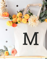 Personalized Modern Monogram Cotton Canvas Tote Bag - The Cotton and Canvas Co.