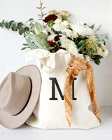Personalized Modern Monogram Cotton Canvas Tote Bag - The Cotton and Canvas Co.