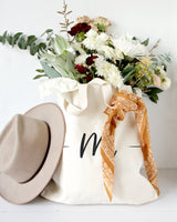 Personalized Handwritten Monogram Cotton Canvas Tote Bag - The Cotton and Canvas Co.