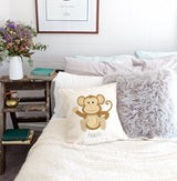 Personalized Monkey Baby Pillow Cover - The Cotton and Canvas Co.