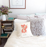 Personalized Fox Baby Pillow Cover - The Cotton and Canvas Co.