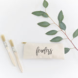Fearless Cotton Canvas Pencil Case and Travel Pouch - The Cotton and Canvas Co.