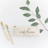 Confidence Cotton Canvas Pencil Case and Travel Pouch - The Cotton and Canvas Co.