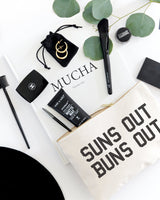Sun's Out Buns Out Cotton Canvas Cosmetic Bag - The Cotton and Canvas Co.