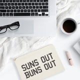 Sun's Out Buns Out Cotton Canvas Cosmetic Bag - The Cotton and Canvas Co.