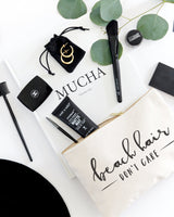 Beach Hair Don't Care Cotton Canvas Cosmetic Bag - The Cotton and Canvas Co.