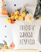 Modern Best Mom Ever Cotton Canvas Tote Bag - The Cotton and Canvas Co.