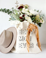 Modern Best Mom Ever Cotton Canvas Tote Bag - The Cotton and Canvas Co.