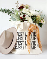 C'est La Vie Cotton Canvas Tote Bag - The Cotton and Canvas Co.