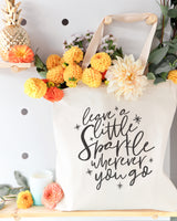 Leave a Little Sparkle Wherever You Go Cotton Canvas Tote Bag - The Cotton and Canvas Co.