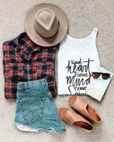 Kind Heart Fierce Mind Brave Spirit Tank - The Cotton and Canvas Co.