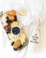 I'm Feeling Tipsy and Fresh Cotton Canvas Wine Bag - The Cotton and Canvas Co.