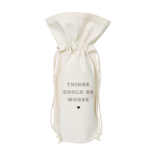 Things Could Be Worse Cotton Canvas Wine Bag - The Cotton and Canvas Co.