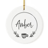 Personalized Name with Coffee Mug Christmas Ornament - The Cotton and Canvas Co.